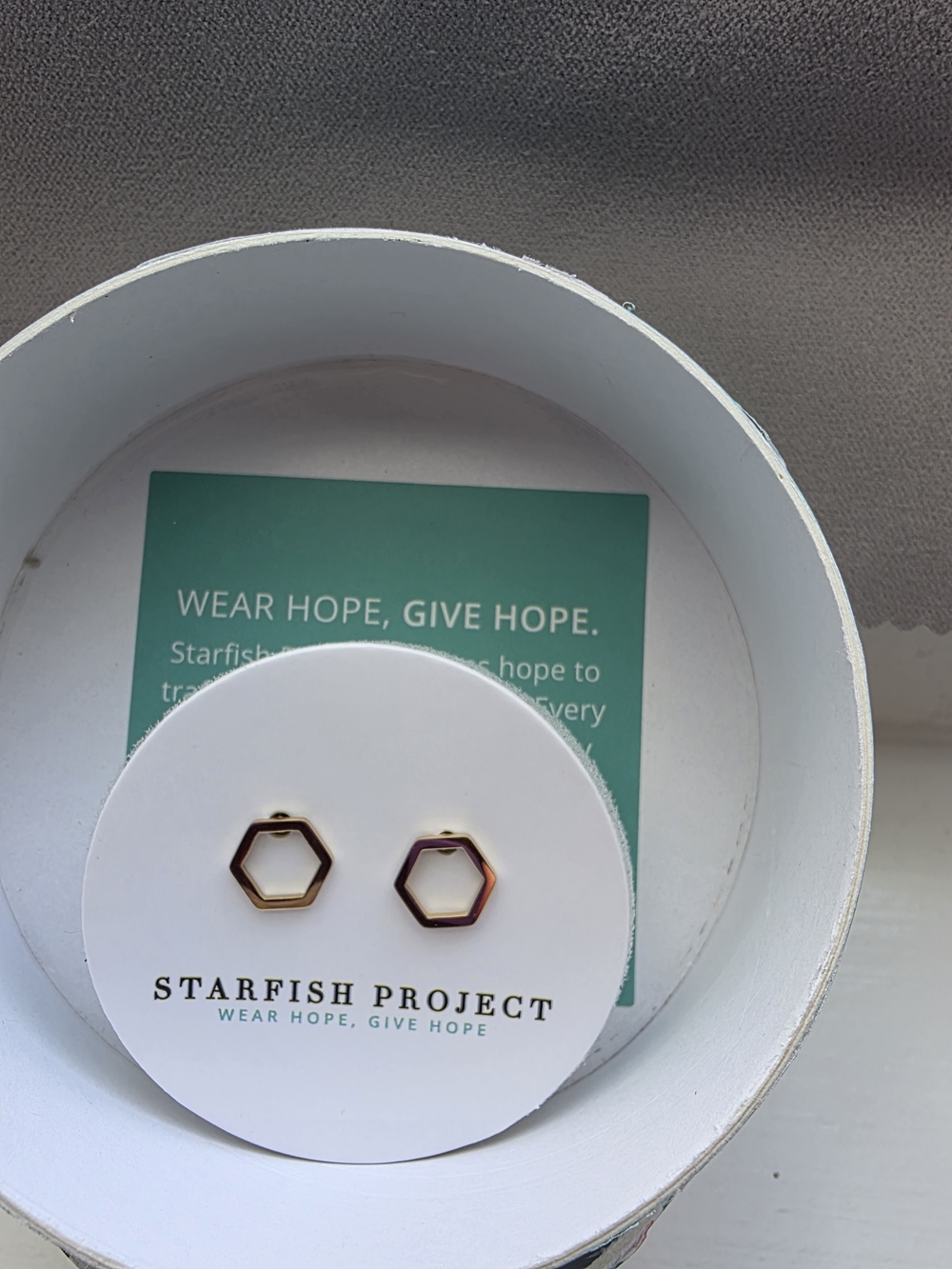 Gold Hexagon Stud Earrings